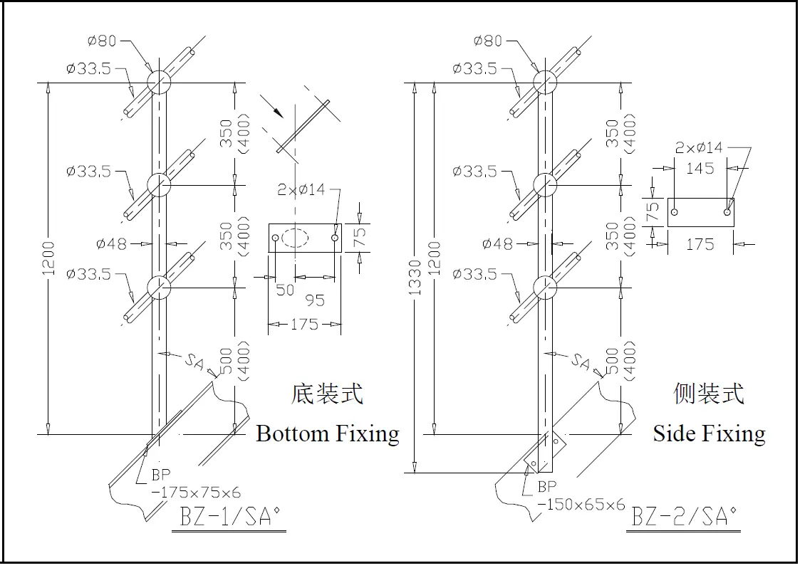 重型斜梯立柱BZ详图